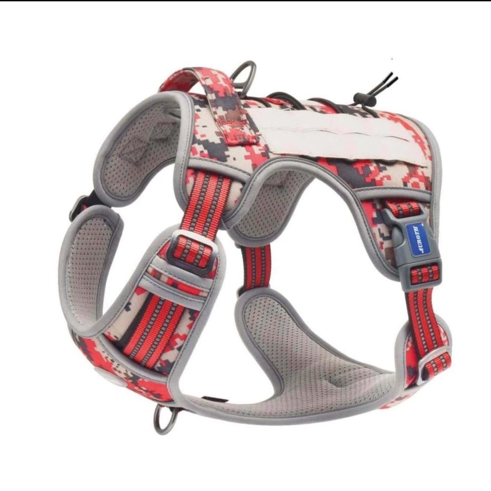 Auroth Tactical Dog Training Harness Red Camo For Large Dogs - Picture 2 of 11